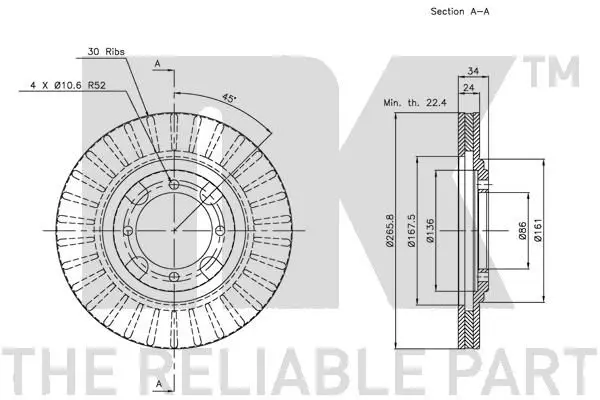 Handler.Part Brake disc NK 203013 2