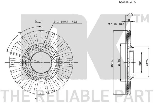 Handler.Part Brake disc NK 203014 3