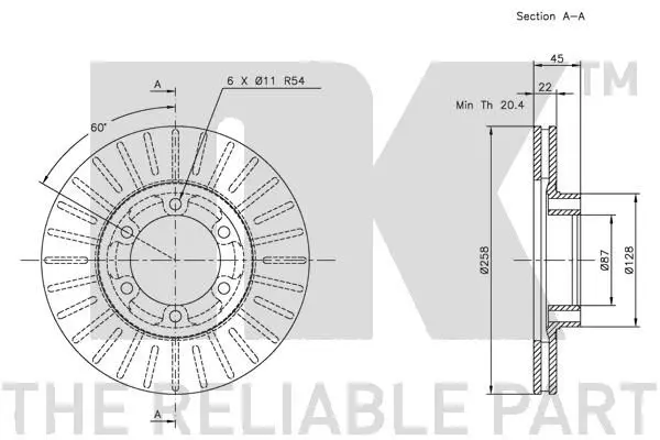 Handler.Part Brake disc NK 203019 3