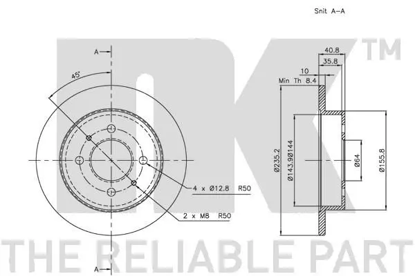 Handler.Part Brake disc NK 203031 3