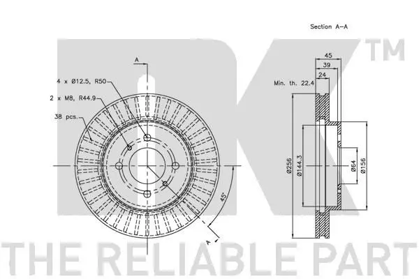 Handler.Part Brake disc NK 203039 3