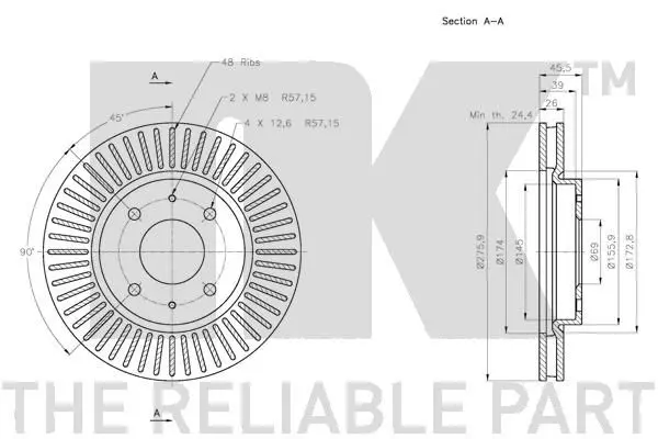 Handler.Part Brake disc NK 203052 3