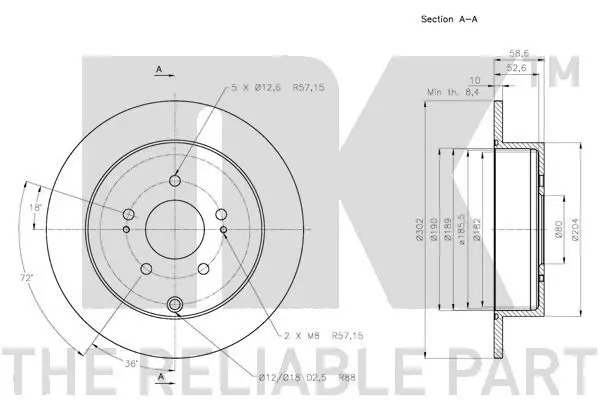 Handler.Part Brake disc NK 203053 3