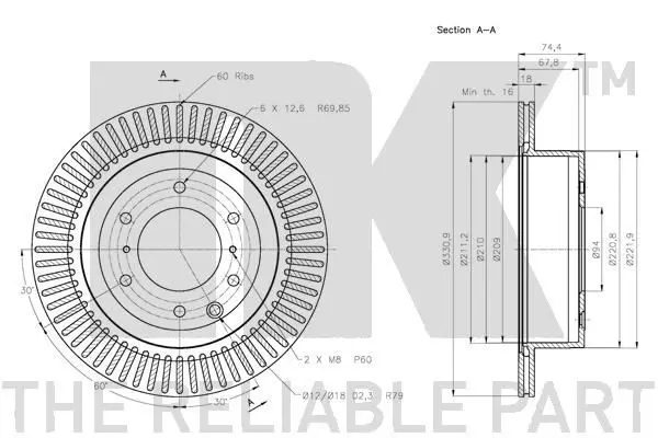 Handler.Part Brake disc NK 203056 3