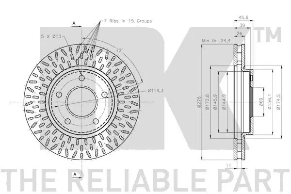 Handler.Part Brake disc NK 203057 3