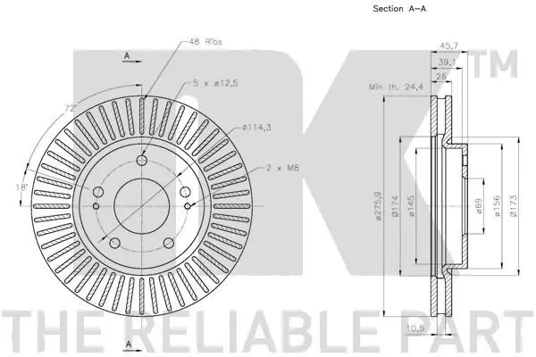 Handler.Part Brake disc NK 203060 3