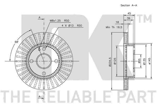 Handler.Part Brake disc NK 203223 3