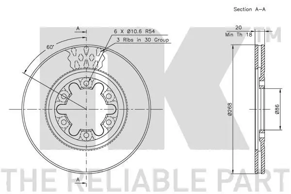 Handler.Part Brake disc NK 203224 3