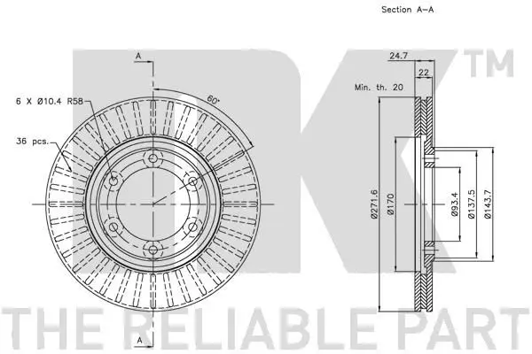 Handler.Part Brake disc NK 203226 3