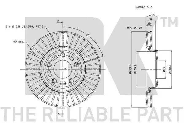 Handler.Part Brake disc NK 203253 3