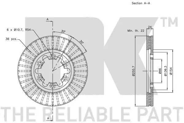 Handler.Part Brake disc NK 203255 3