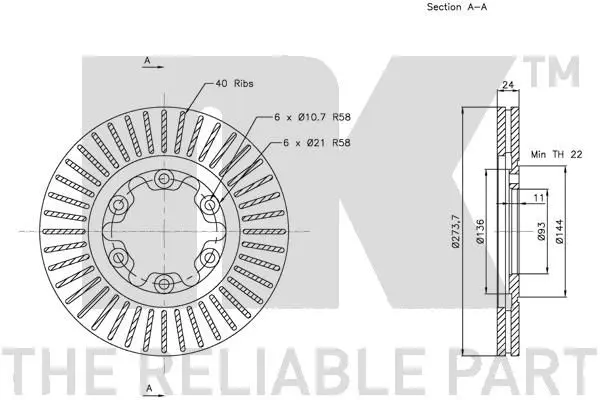 Handler.Part Brake disc NK 203256 3