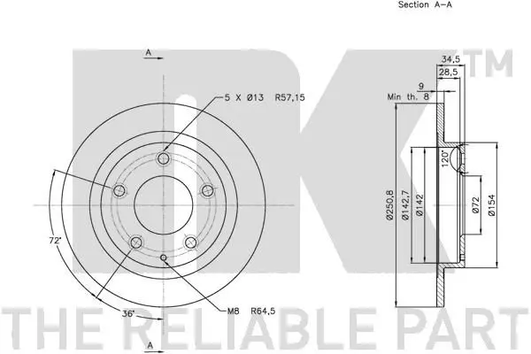 Handler.Part Brake disc NK 203257 3