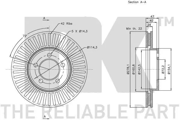 Handler.Part Brake disc NK 203263 3