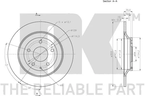 Handler.Part Brake disc NK 203279 3