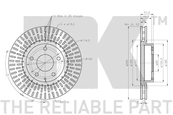 Handler.Part Brake disc NK 203282 3