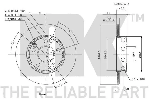 Handler.Part Brake disc NK 203306 3