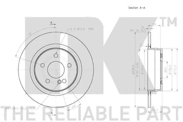 Handler.Part Brake disc NK 2033101 3