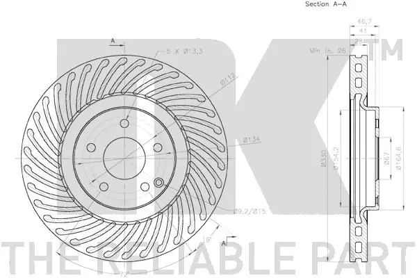 Handler.Part Brake disc NK 2033114 3