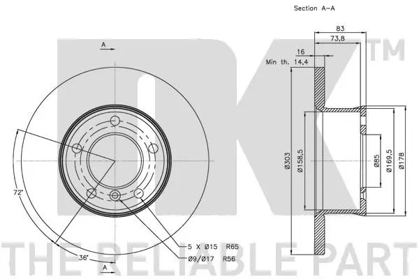 Handler.Part Brake disc NK 203315 3