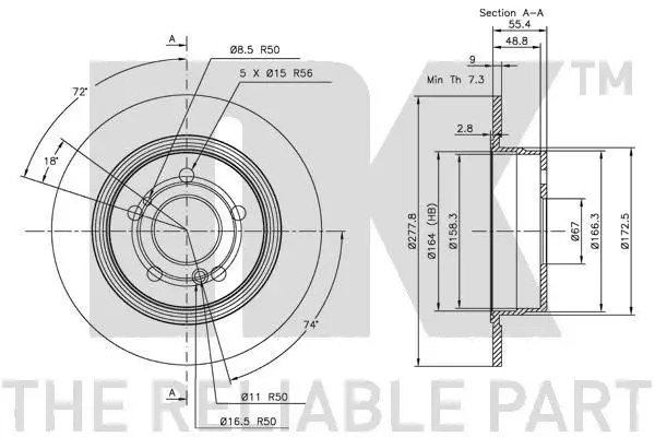 Handler.Part Brake disc NK 203320 3