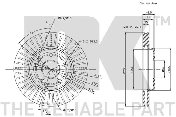 Handler.Part Brake disc NK 203332 3