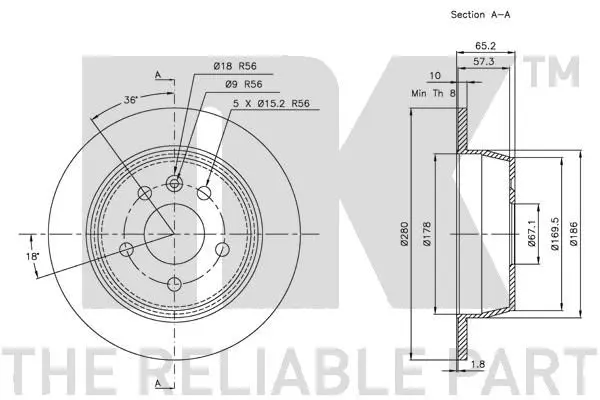 Handler.Part Brake disc NK 203333 3