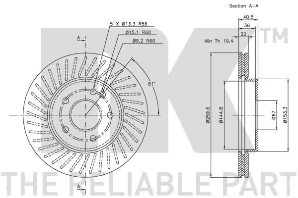 Handler.Part Brake disc NK 203346 3