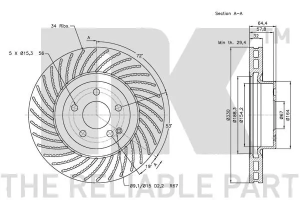 Handler.Part Brake disc NK 203361 3