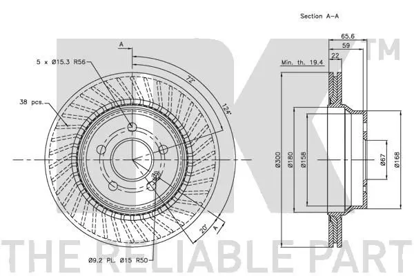 Handler.Part Brake disc NK 203363 3