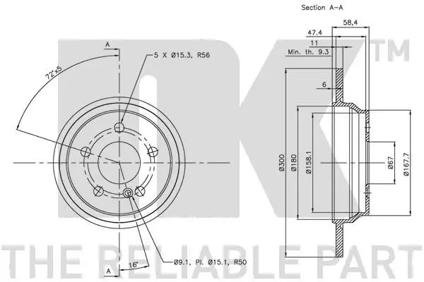 Handler.Part Brake disc NK 203365 3