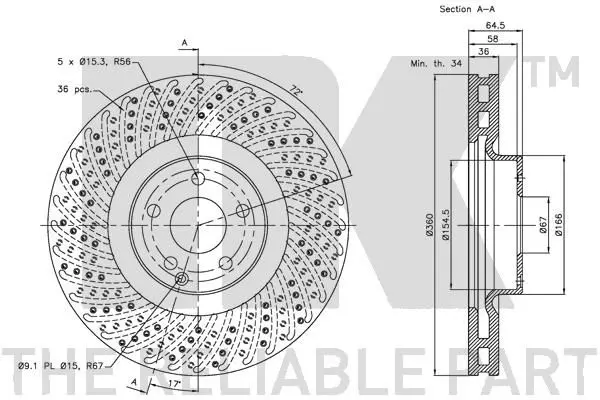 Handler.Part Brake disc NK 203366 3