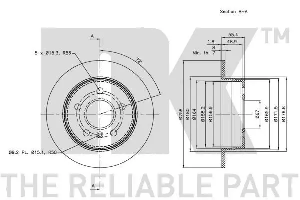 Handler.Part Brake disc NK 203374 3