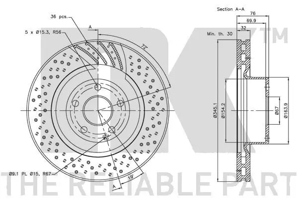 Handler.Part Brake disc NK 203380 3