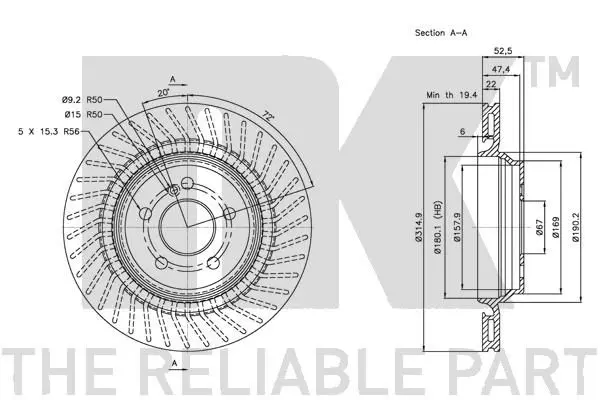 Handler.Part Brake disc NK 203384 3