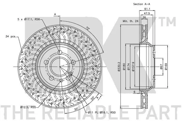 Handler.Part Brake disc NK 203385 3