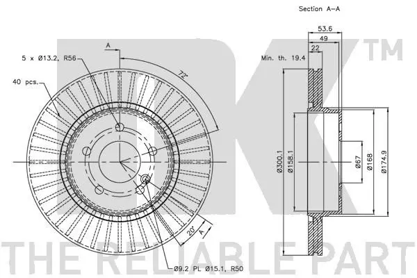 Handler.Part Brake disc NK 203389 3