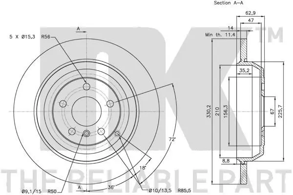 Handler.Part Brake disc NK 203391 3