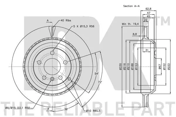 Handler.Part Brake disc NK 203394 3