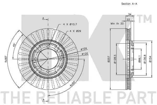 Handler.Part Brake disc NK 203401 3