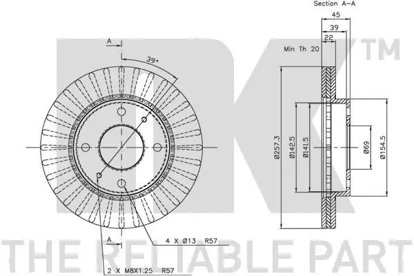 Handler.Part Brake disc NK 203403 3