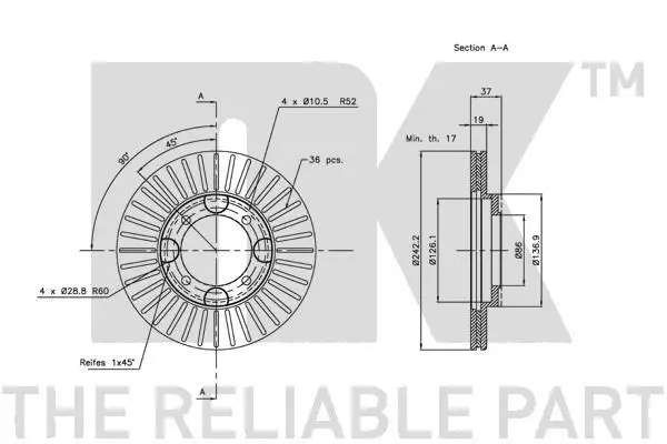 Handler.Part Brake disc NK 203408 3