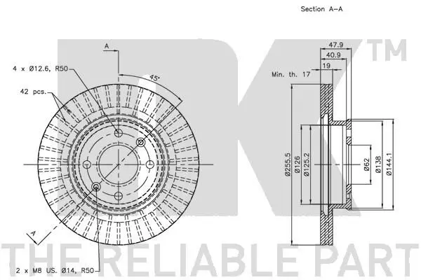 Handler.Part Brake disc NK 203418 3