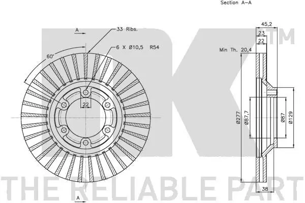 Handler.Part Brake disc NK 203429 3