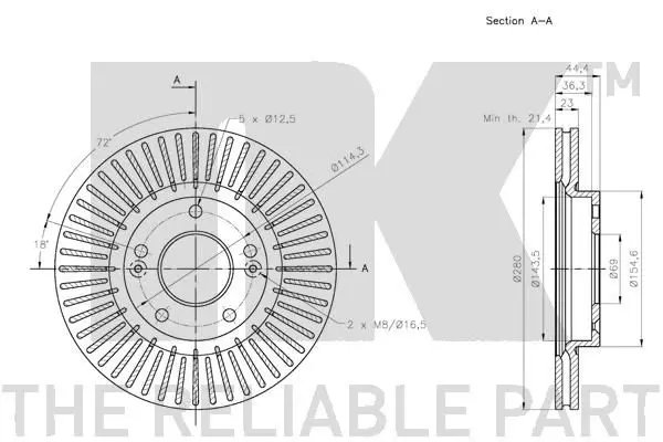 Handler.Part Brake disc NK 203445 3