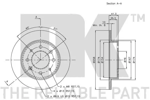 Handler.Part Brake disc NK 203513 3