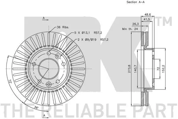 Handler.Part Brake disc NK 203514 3