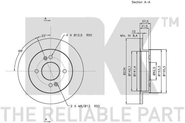 Handler.Part Brake disc NK 203518 3