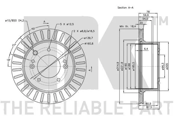 Handler.Part Brake disc NK 203520 3