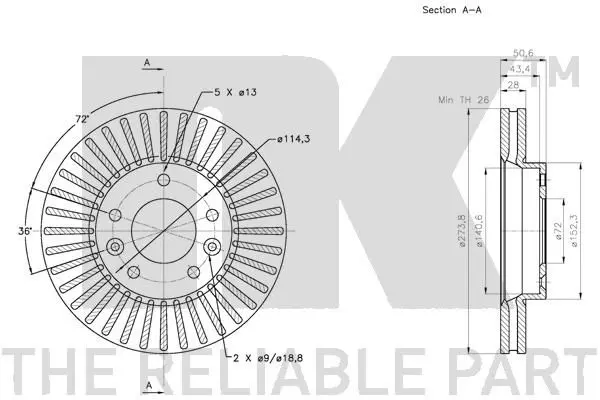 Handler.Part Brake disc NK 203522 3